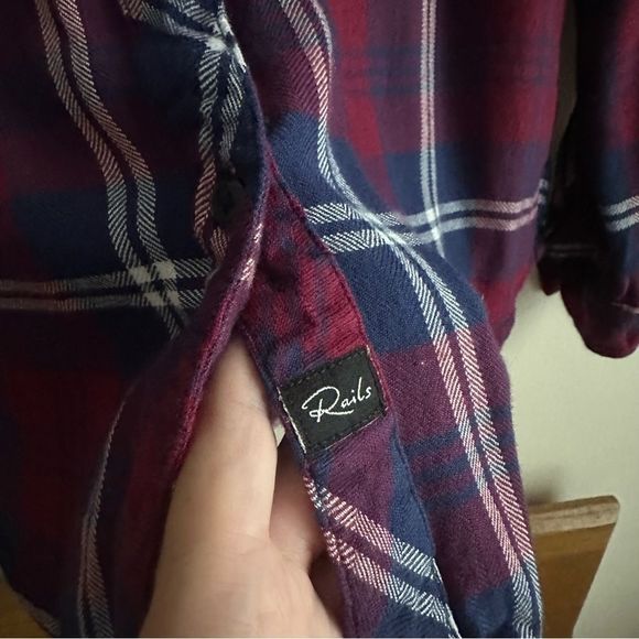 Rails • Hunter Flannel Shirt in Navy/Rose/Powder - Picture 6 of 10